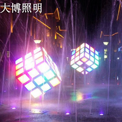 魔方造型景觀燈 特色廣場園林公園小區(qū)亮化戶外LED景觀燈