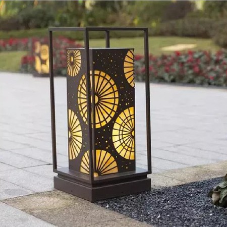 led柱頭燈特色新中式拉絲電鍍不銹鋼戶外小區(qū)庭院草坪圍墻燈批發(fā)