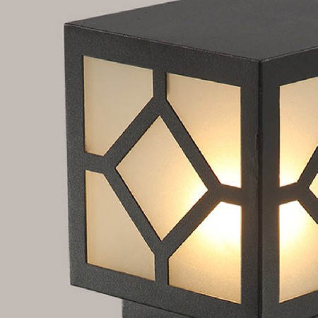 新中式庭院柱頭燈方形花紋圍欄批發(fā)不銹鋼柱頭燈廠家戶外草坪燈