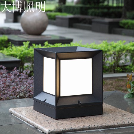 led壓鑄鋁方形柱頭燈太陽(yáng)能市電小區(qū)公園圍墻庭院草坪燈批發(fā)