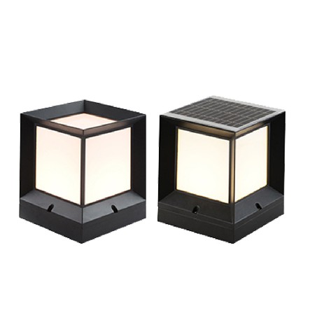 led壓鑄鋁方形柱頭燈太陽(yáng)能市電小區(qū)公園圍墻庭院草坪燈批發(fā)